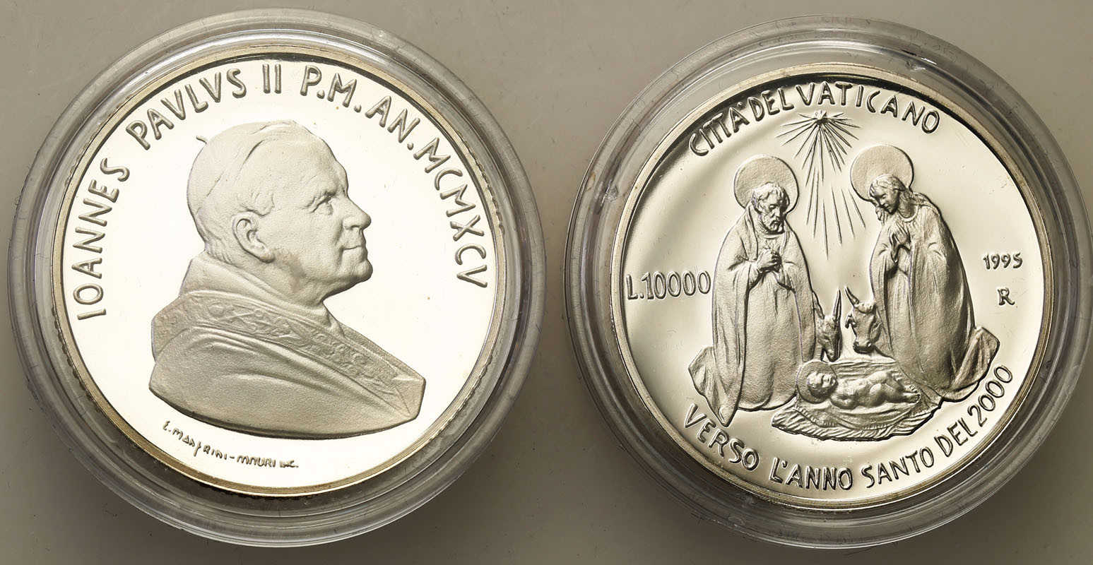Watykan. 10.000 Lire 1995 - Jan Paweł II, zestaw 2 monet